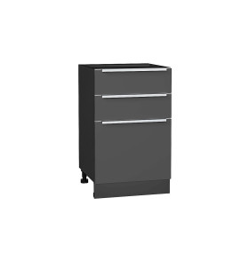 Шкаф нижний с 3-мя ящиками Фьюжн, цвет: Stormy Silk