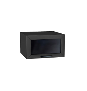 Шкаф верхний горизонтальный остекленный глубокий Глетчер, цвет: Маренго Силк