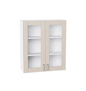 Шкаф верхний с 2-мя остекленными дверцами Лофт, цвет: Cream Silk