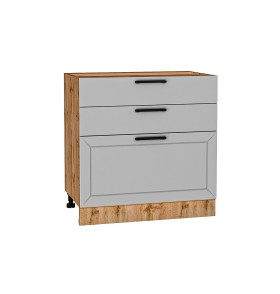 Шкаф нижний с 3-мя ящиками Глетчер, цвет: Гейнсборо Силк