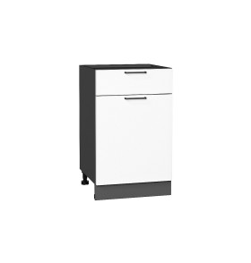 Шкаф нижний с 1-ой дверцей и ящиком Флэт, цвет: White In 2S