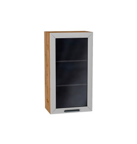 Шкаф верхний с 1-ой остекленной дверцей Глетчер, цвет: Гейнсборо Силк