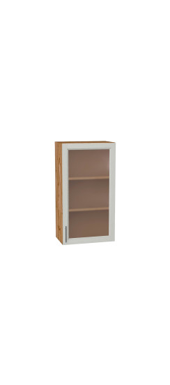 Шкаф верхний с 1-ой остекленной дверцей Сканди, цвет: Cappuccino Softwood | Эко Шпон с уникальным покрытием «Soft-touch» и защитным лаком (Япония)., Cappuccino Softwood