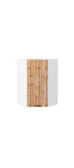 Шкаф верхний угловой Флэт, цвет: Wotan Oak 2S | ЛДСП, Wotan Oak 2S