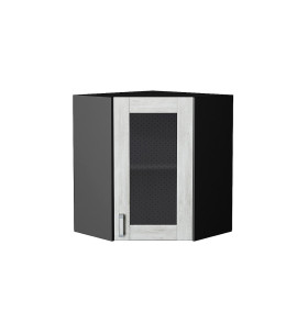 Шкаф верхний угловой остекленный Лофт, цвет: Nordic Oak