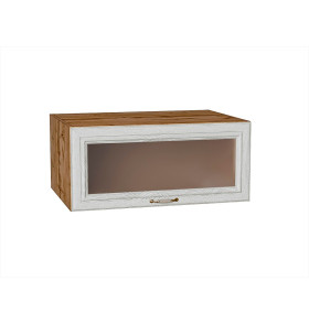 Шкаф верхний горизонтальный остекленный глубокий Шале, цвет: White Dreamline