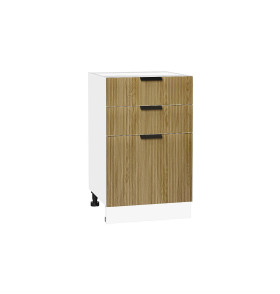 Шкаф нижний с 3-мя ящиками Евро Лайн, цвет: Дуб песочный