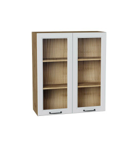 Шкаф верхний с 2-мя остекленными дверцами Ницца, цвет: Blanco