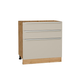 Шкаф нижний с 3-мя ящиками Фьюжн, цвет: Cream Silk