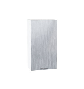 Шкаф верхний с 1-ой дверцей Валерия-М, цвет: Серый металлик дождь светлый