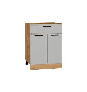 Шкаф нижний с 2-мя дверцами и ящиком Фрейм, цвет: Grey Silk