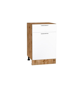 Шкаф нижний с 1-ой дверцей и ящиком Валерия-М, цвет: Белый глянец