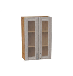Шкаф верхний с 2-мя остекленными дверцами Лофт, цвет: Cappuccino Veralinga