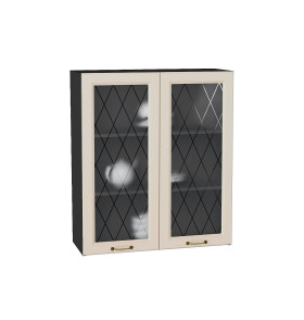 Шкаф верхний с 2-мя остекленными дверцами Ницца, цвет: Агат