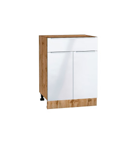 Шкаф нижний с 2-мя дверцами и ящиком Фьюжн, цвет: Angel