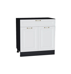 Шкаф нижний с 2-мя дверцами и ящиком Ницца, цвет: Белый