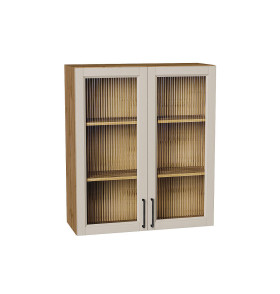 Шкаф верхний с 2-мя остекленными дверцами Сканди, цвет: Cream Silkwood