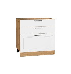 Шкаф нижний с 3-мя ящиками Нео, цвет: White Silk