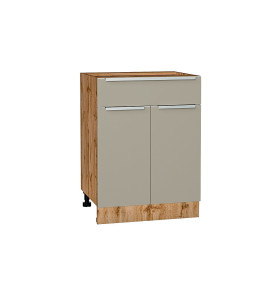 Шкаф нижний с 2-мя дверцами и ящиком Фьюжн, цвет: Silky Grey