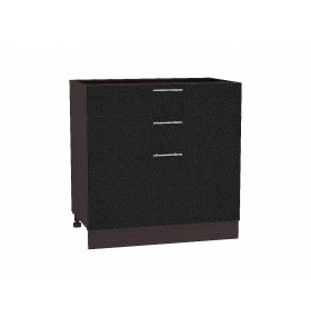 Шкаф нижний с 3-мя ящиками Валерия-М, цвет: Черный металлик