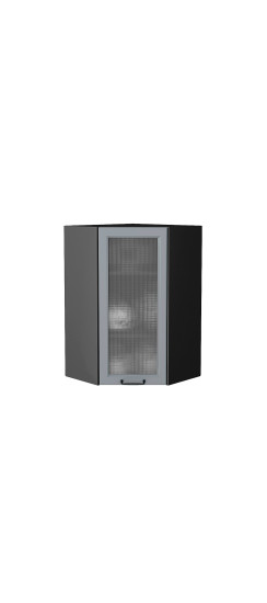 Шкаф верхний угловой остекленный Ницца, цвет: Magnum | Эмаль высокой прочности Renner (Италия)., Magnum