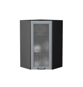 Шкаф верхний угловой остекленный Ницца, цвет: Magnum