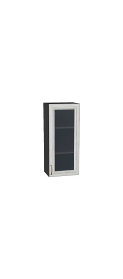 Шкаф верхний с 1-ой остекленной дверцей Шале, цвет: White Dreamline | Эко Шпон — структурный материал с защитным слоем оверлея (Южная Корея). Отличается высокой стойкостью к истиранию и механическим повреждениям. Репродукция натуральных материалов — Super