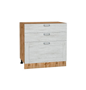Шкаф нижний с 3-мя ящиками Лофт, цвет: Nordic Oak