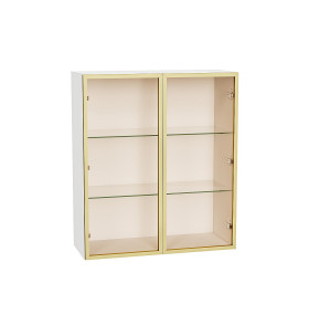Шкаф верхний с 2-мя остекленными дверцами, цвет: Золотой