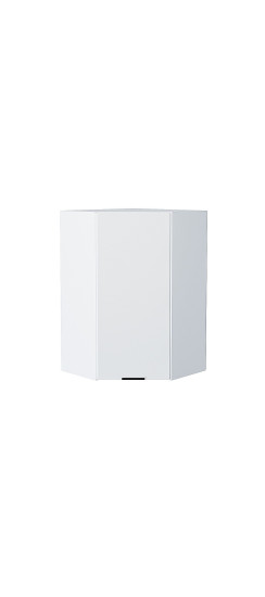 Шкаф верхний угловой Евро, цвет: Белый | Пленка ПВХ., Белый