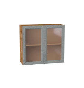 Шкаф верхний с 2-мя остекленными дверцами Сканди, цвет: Grey Softwood