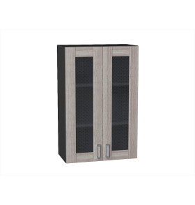 Шкаф верхний с 2-мя остекленными дверцами Лофт, цвет: Cappuccino Veralinga