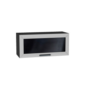 Шкаф верхний горизонтальный остекленный Глетчер, цвет: Гейнсборо Силк