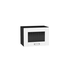 Шкаф верхний горизонтальный остекленный Лофт, цвет: White Silk