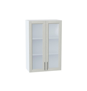 Шкаф верхний с 2-мя остекленными дверцами Сканди, цвет: Cappuccino Softwood