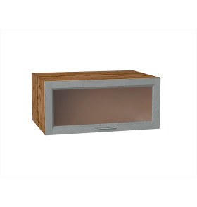 Шкаф верхний горизонтальный остекленный глубокий Сканди, цвет: Grey Softwood