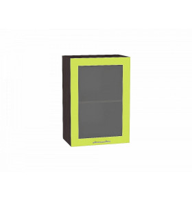 Шкаф верхний с 1-ой остекленной дверцей Валерия-М, цвет: Лайм глянец