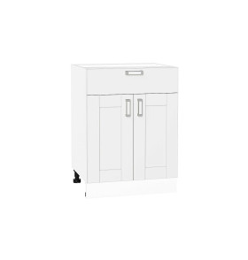 Шкаф нижний с 2-мя дверцами и ящиком Лофт, цвет: White Silk