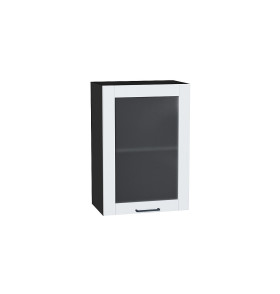 Шкаф верхний с 1-ой остекленной дверцей Флэт Плюс, цвет: White In 2S