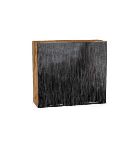 Шкаф верхний с 2-мя дверцами Валерия-М, цвет: Черный металлик дождь