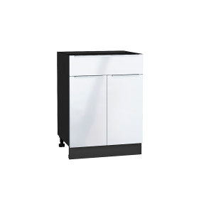 Шкаф нижний с 2-мя дверцами и ящиком Фьюжн, цвет: Angel