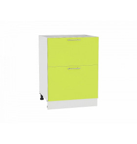 Шкаф нижний с 2-мя ящиками Валерия-М, цвет: Лайм глянец