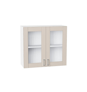 Шкаф верхний с 2-мя остекленными дверцами Лофт, цвет: Cream Silk