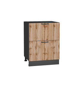 Шкаф нижний с 2-мя ящиками Флэт, цвет: Wotan Oak 2S