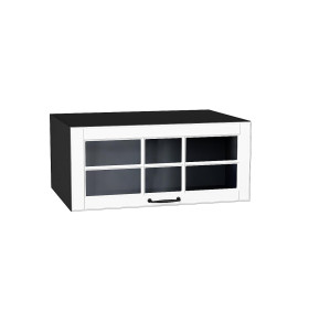 Шкаф верхний горизонтальный остекленный глубокий Дублин, цвет: Special White