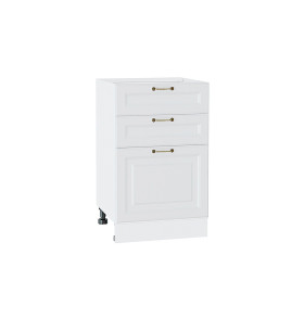 Шкаф нижний с 3-мя ящиками Ницца, цвет: Белый