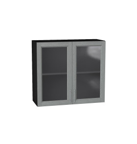 Шкаф верхний с 2-мя остекленными дверцами Сканди, цвет: Grey Softwood