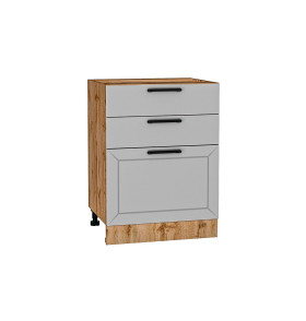 Шкаф нижний с 3-мя ящиками Глетчер, цвет: Гейнсборо Силк