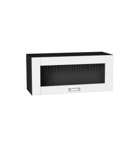 Шкаф верхний горизонтальный остекленный Лофт, цвет: White Silk