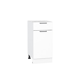 Шкаф нижний с 1-ой дверцей и ящиком Флэт, цвет: White In 2S
